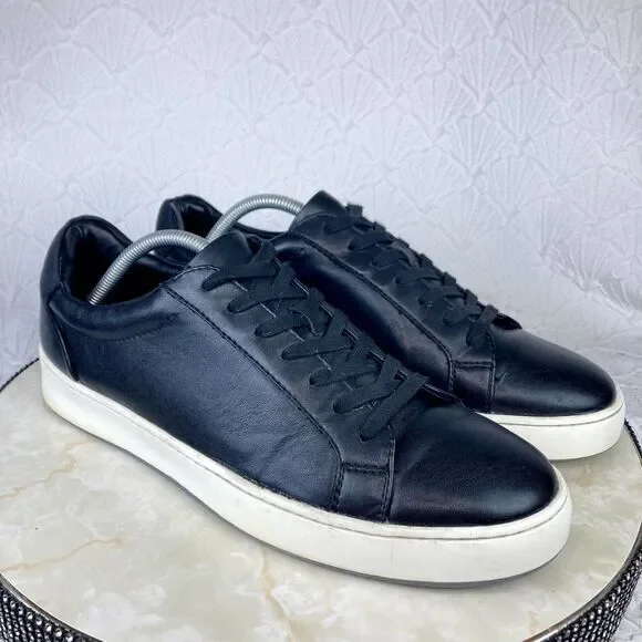 Nordstrom Rack Shoes Mens Sz 11 Black Ortholite Leather Comfort Casual Sneakers - Picture 2 of 13